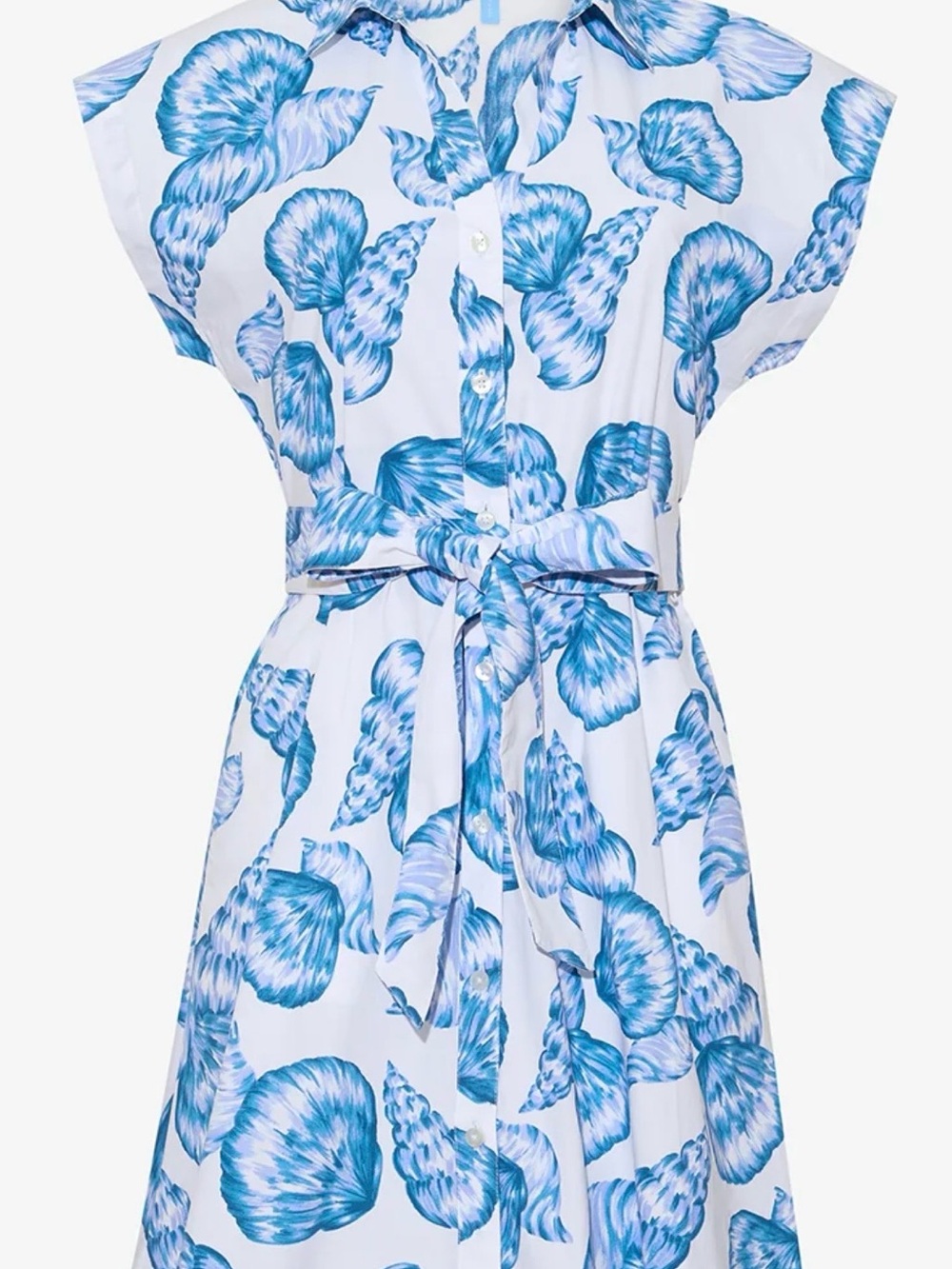 Draper James Blue and White Seashell Print Shirtdress